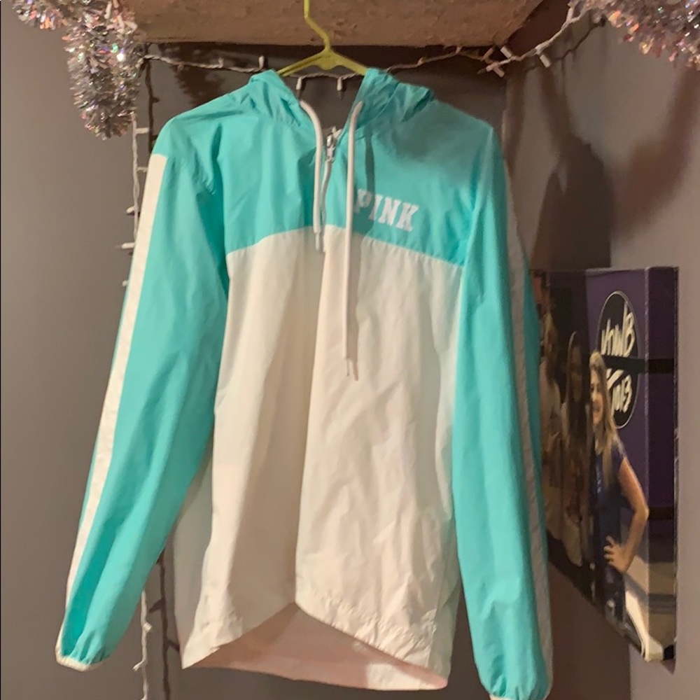 vspink White and Blue windbreaker!!